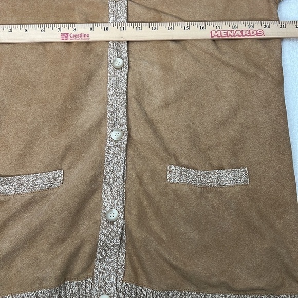 Adrienne Vittadini silk blend tan cardigan size L - Picture 4 of 7